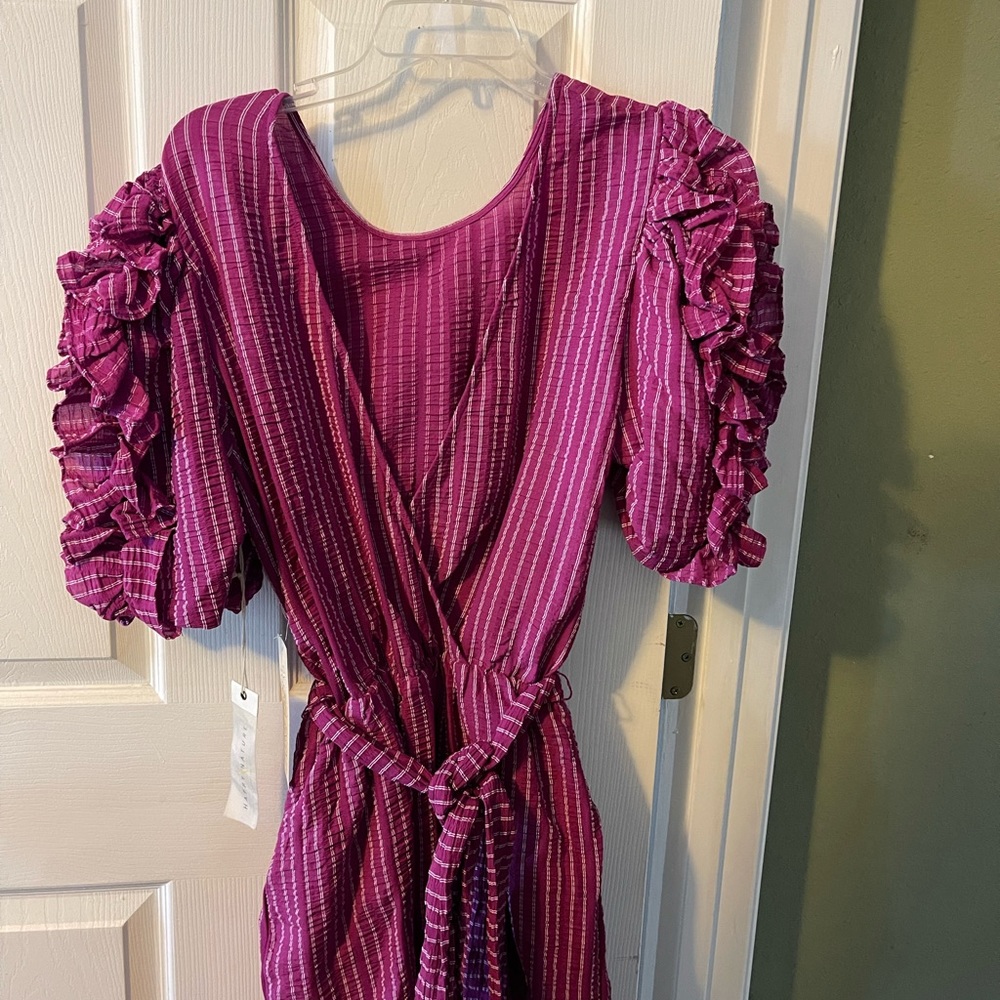 Purple Dress with open back.